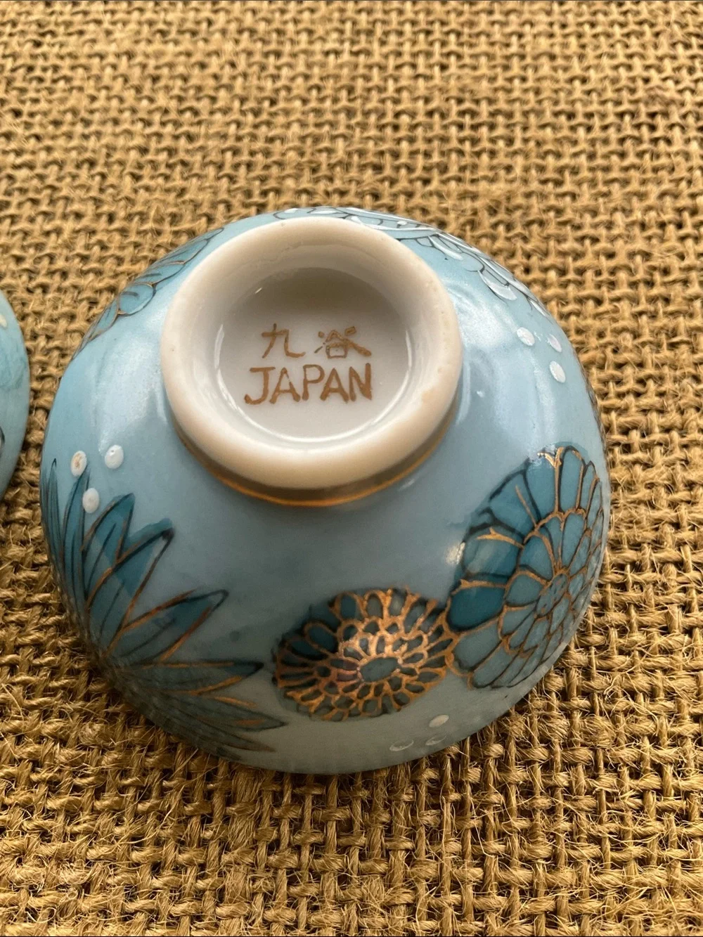 Set of 3  real Porcelain kutani with Floral Motif